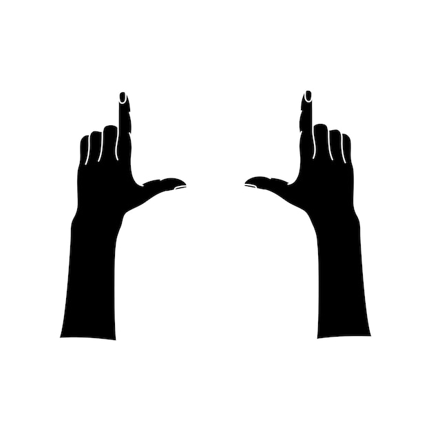 Hands making frame gesture silhouette. vector illustration