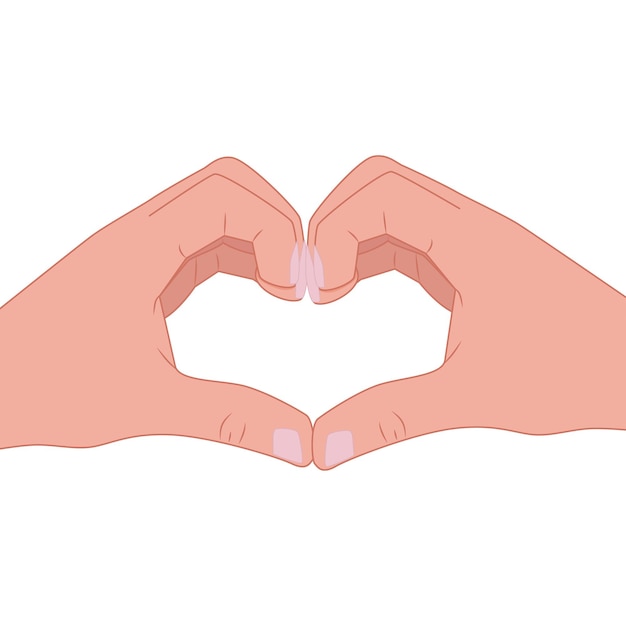 Руки делают сердечный жест векторной иллюстрации концепции любовных отношений ко Дню Святого Валентина