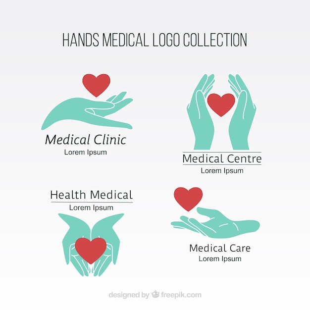 Hands medical logo collection