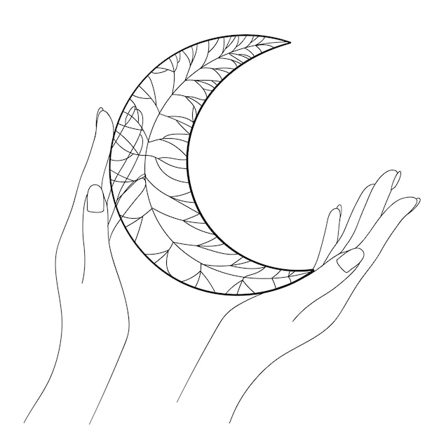 Hands moon mystic