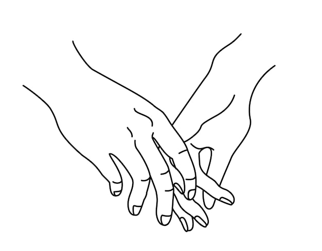 Руки пары держатся друг за друга, что означает единение и привязанность в день святого валентина.