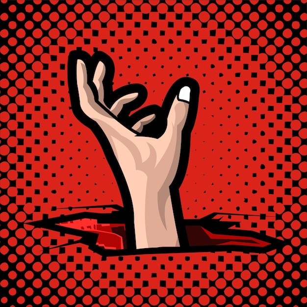 hands off the ground vector illustration