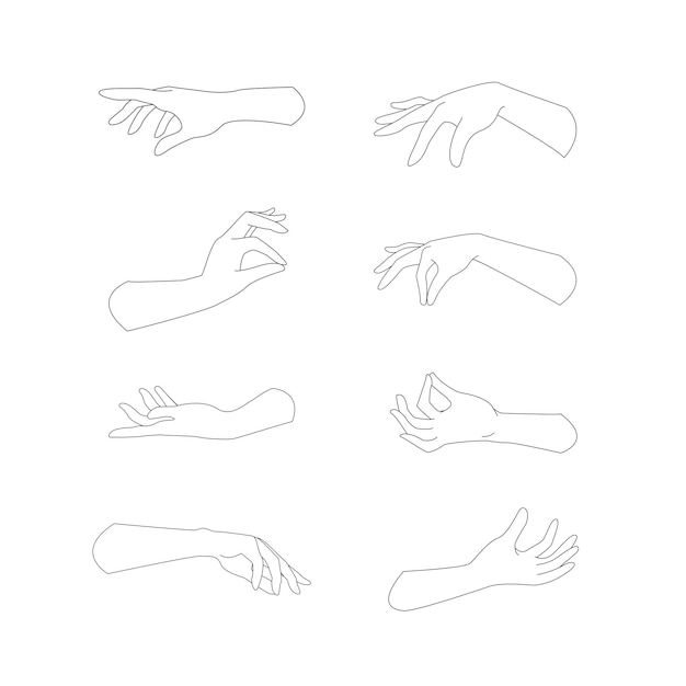 Hands Outline Set