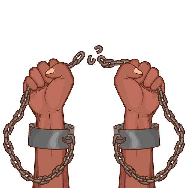 Hands pose in breaking the handcuffs