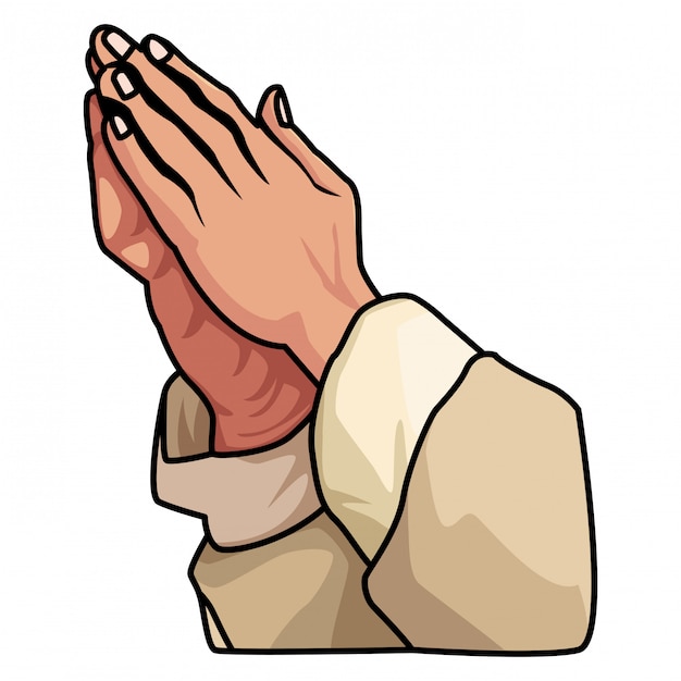 Vector hands praying sign