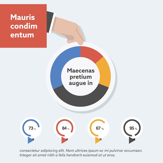 Mani che presentano business infographic.