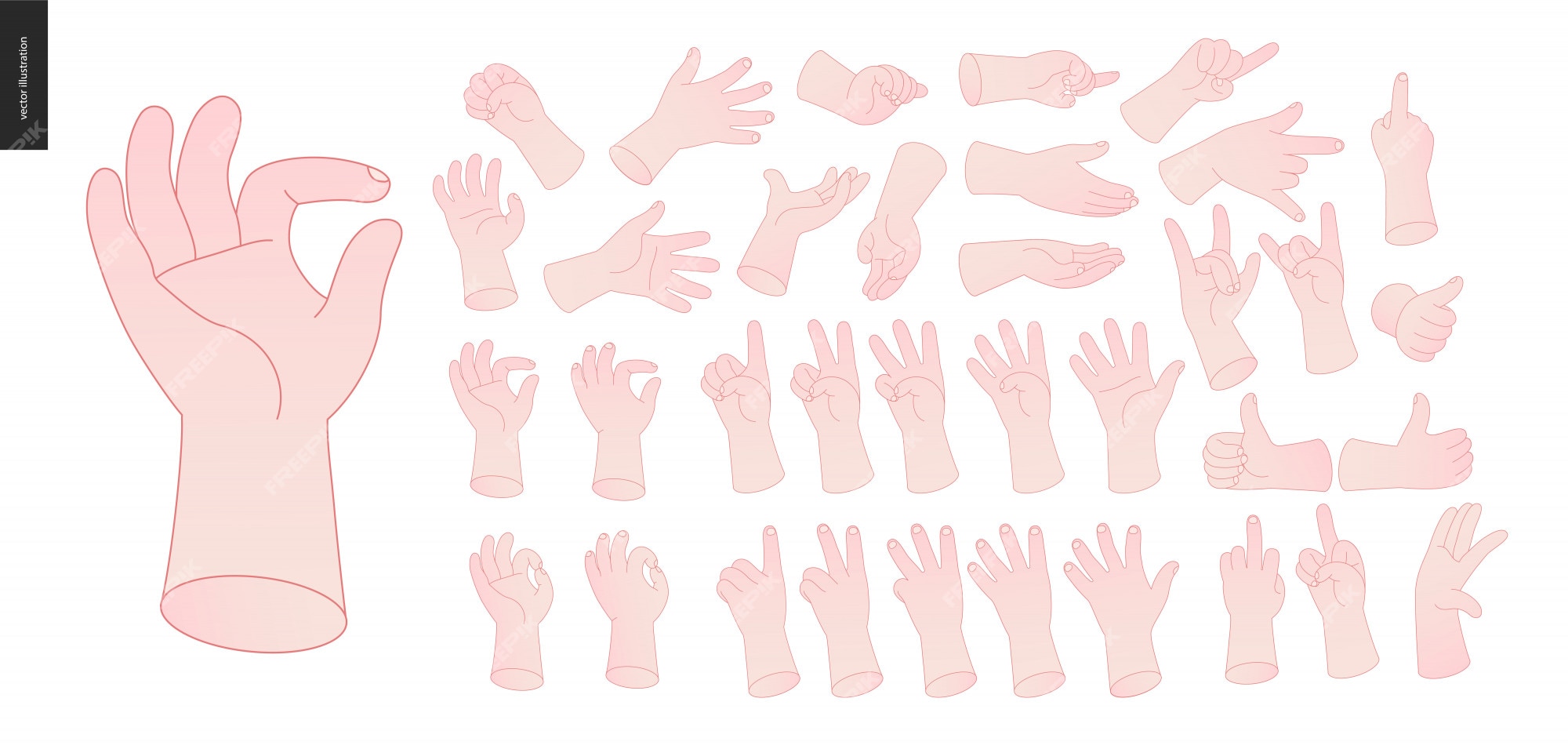 Premium Vector | Hands set