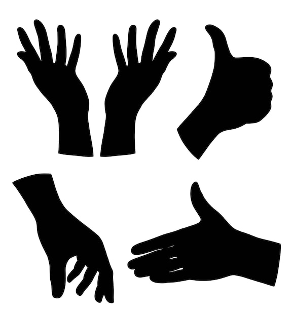 Vector hands sign silhouette