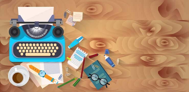 Vector hands typing text writer 