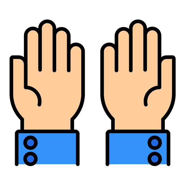 Hands Up Flat Illustration