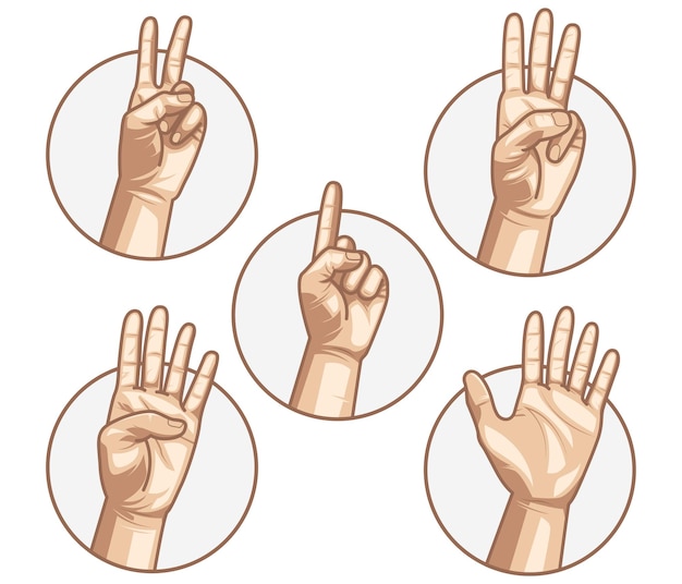 Vector hands up vector set collection