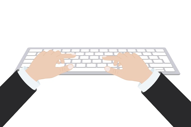 hands using computer keyboard