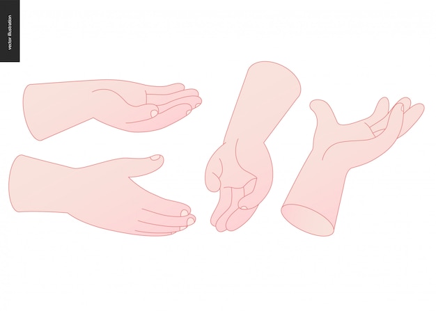 Hands vector set