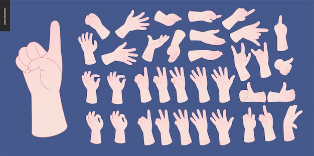 Hands vector set