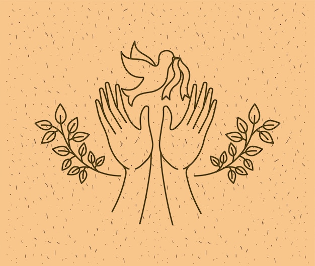 Hands with dove world peace