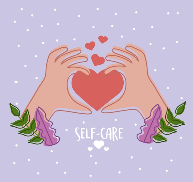 Hands with heart self care