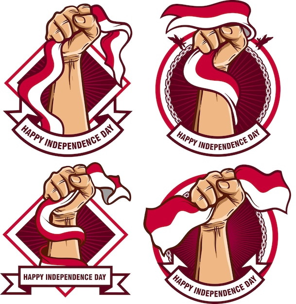 Mani con l'illustrazione della bandiera dell'indonesia