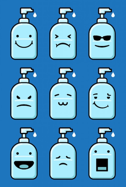 HANDSANITIZER EMOTICON SET