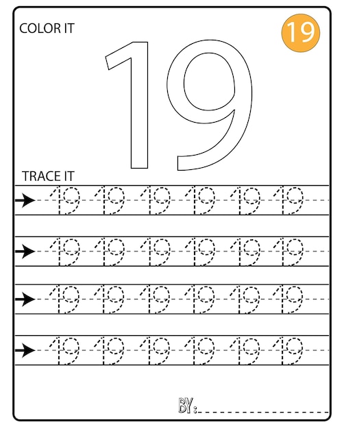 Handschrift Nummers traceerpagina's voor het schrijven van nummers Leren nummers, werkblad Nummers traceren.