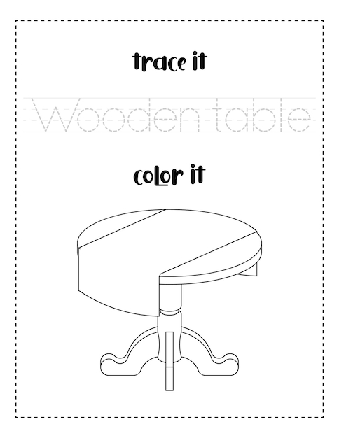 handschrift woordtracering en kleur houten tafel handschriftoefening voor kinderen