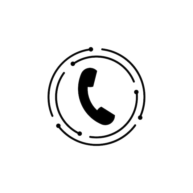 Handset circle icon. Speaker icon. Customer support website. Telephone sign. Vector illustration.