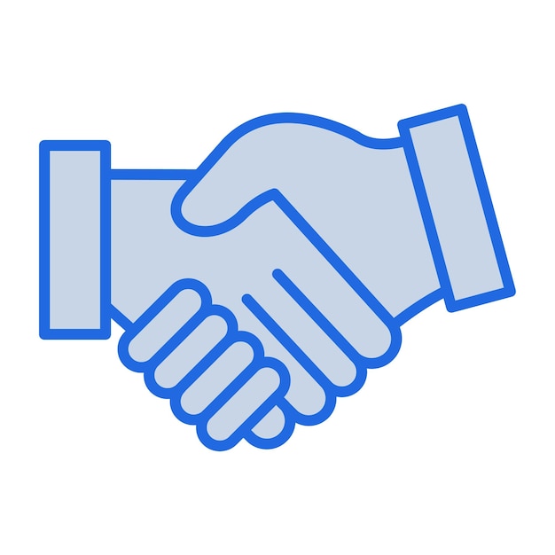 Vector handshake blue tone illustration