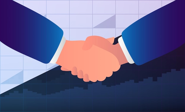 handshake between businessmen, business partners. the concept of successful negotiations and transactions. vector illustration.