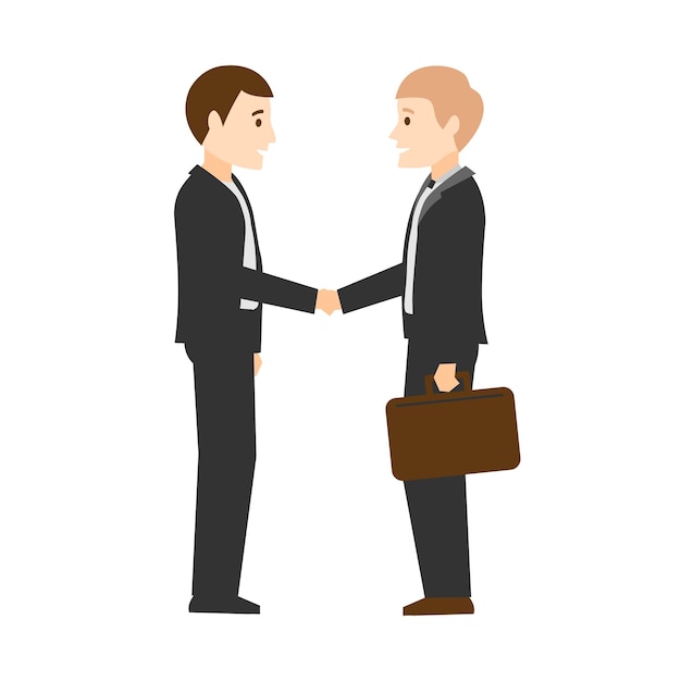 Handshake. Businessmen made a deal. Flat design