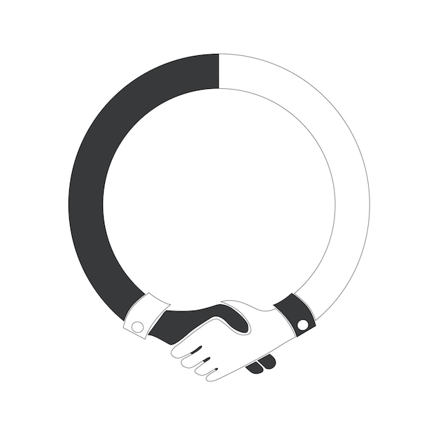 Handshake circle vector icon. Stock vector illustration isolated