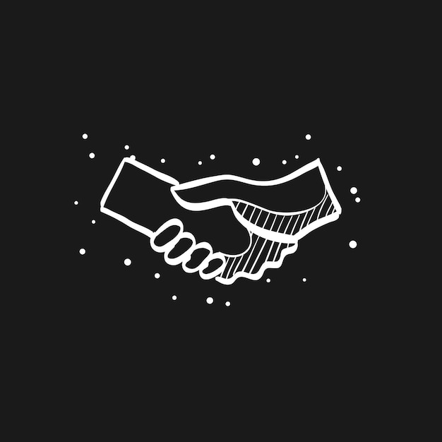 Vector handshake doodle sketch illustration