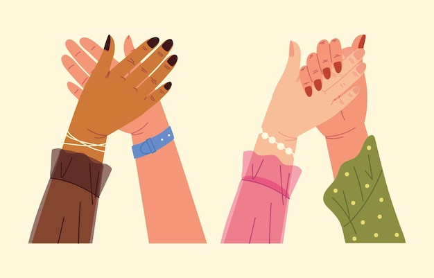 Vector handshake female hands