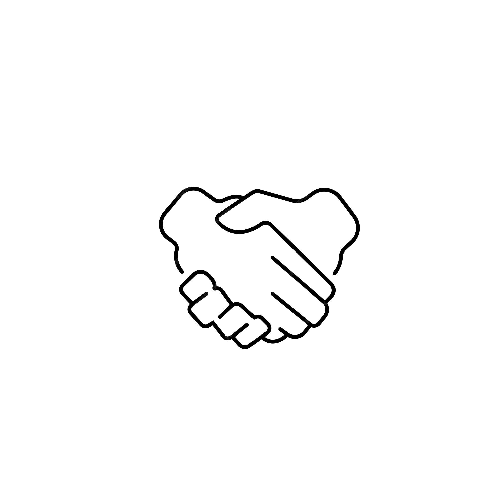 Premium Vector  Handshake gesture linear icon thin line illustration shaking  hands emoji friends meeting agreement deal contract trust contour symbol  vector isolated outline drawing editable stroke