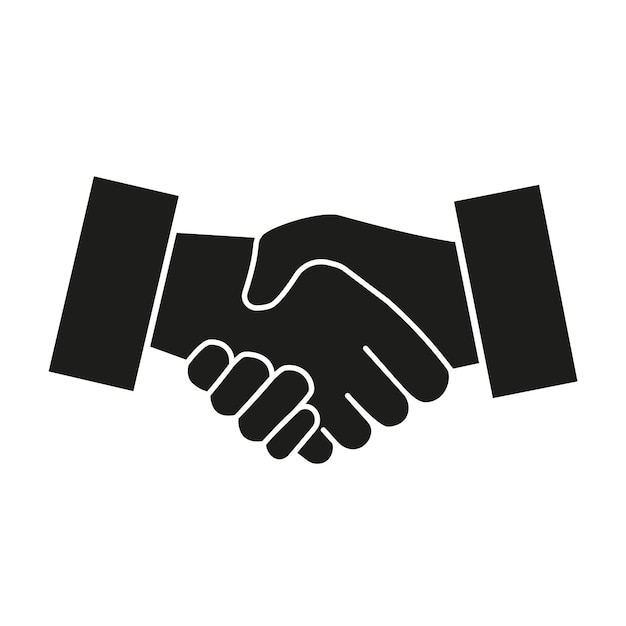 Vector handshake glyph icon simple solid style for web and app handshake business partnership hand gesture concept vector illustration isolated on white background