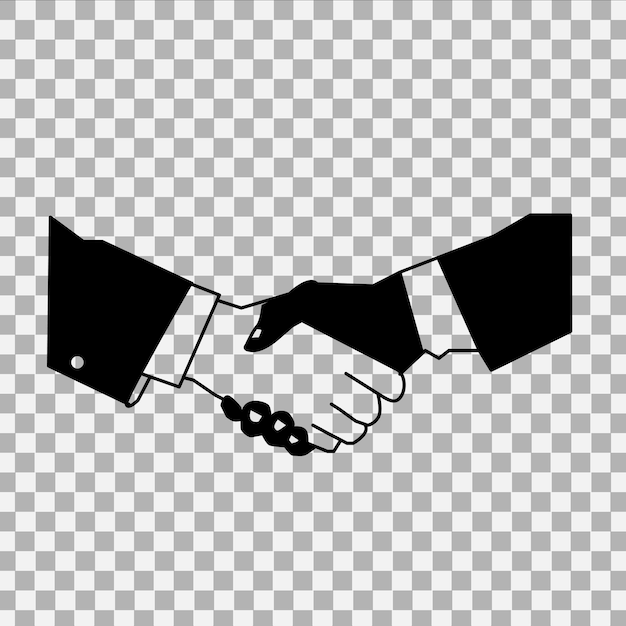 Handshake Icon Concept Design on Checkerboard Transparent Background