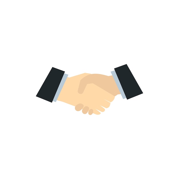 Handshake icon in flat style on a white background