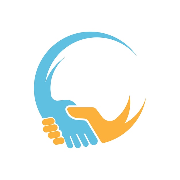 Vector handshake icon logo design