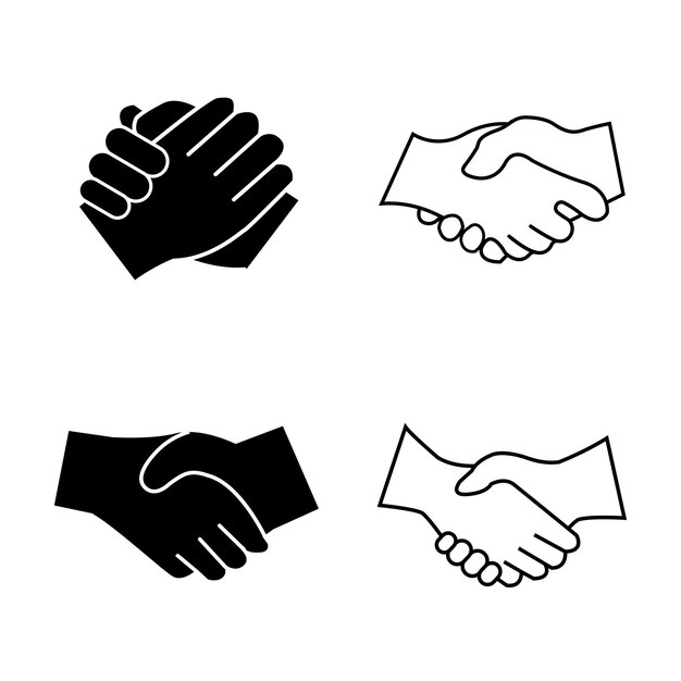 Vector handshake icon logo vector design template