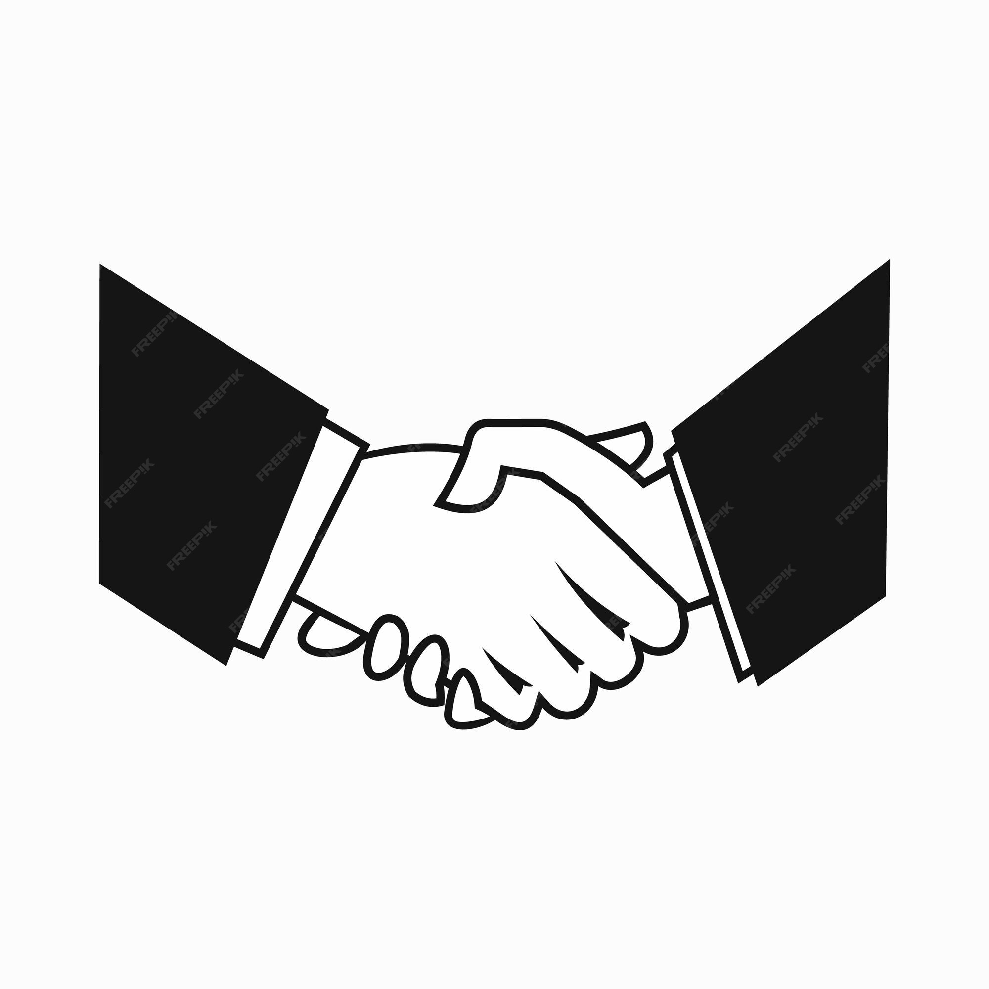 Handshake chalk white icon on black background 2131147 Vector Art at  Vecteezy