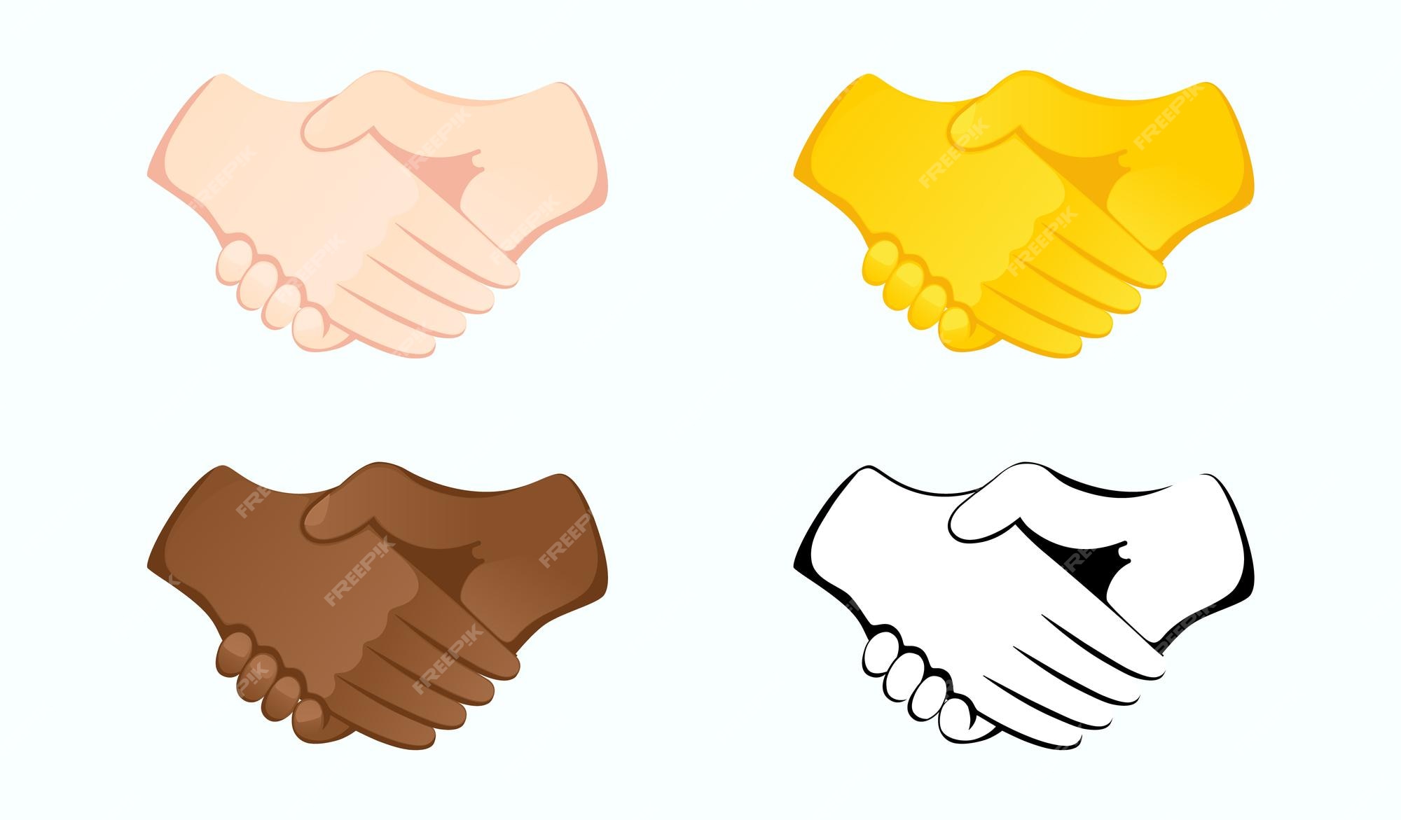 Emoticons shaking hands Royalty Free Vector Image