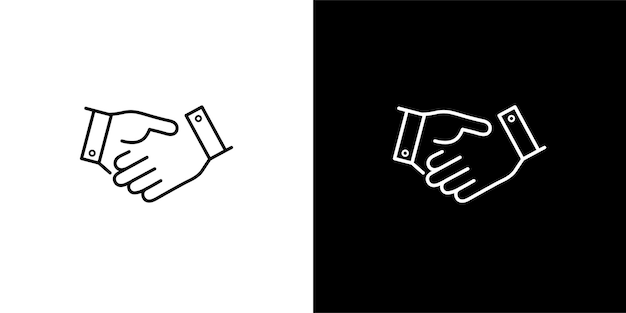 Handshake line icon linear style pictogram isolated on white and black Agreement Shaking hands