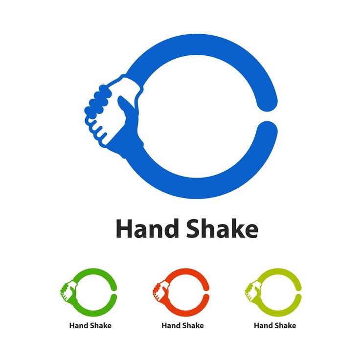 handshake logo and icon design