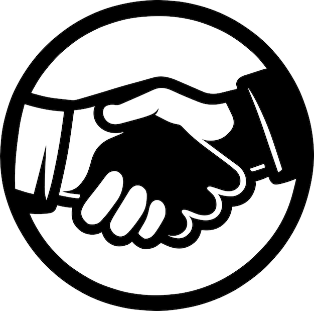 Handshake Logo Monochrome Design Style