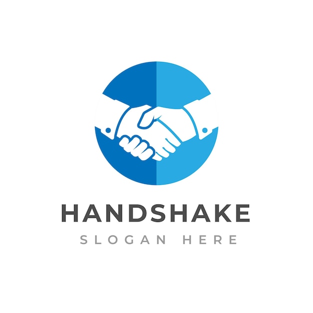 Handshake and partnership logo design template best deal logo design