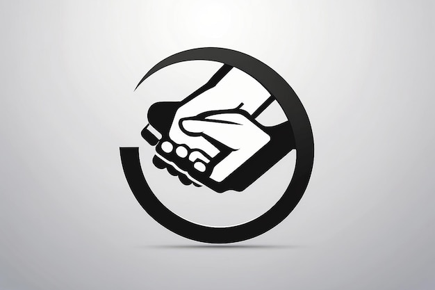 Vector handshake sign vector logo template