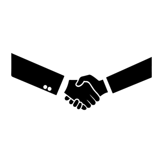 Handshake Silhouette clipart op een witte achtergrond