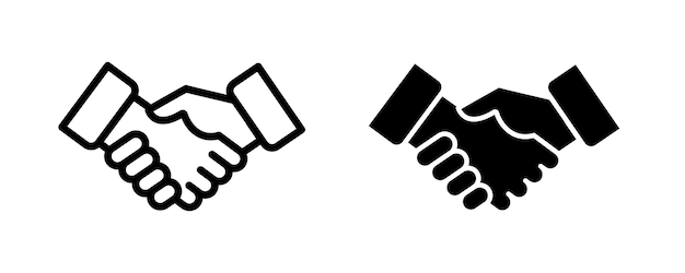 Handshake symbols Friendly handshake icons Handshake vector icon set Business agreement handshake