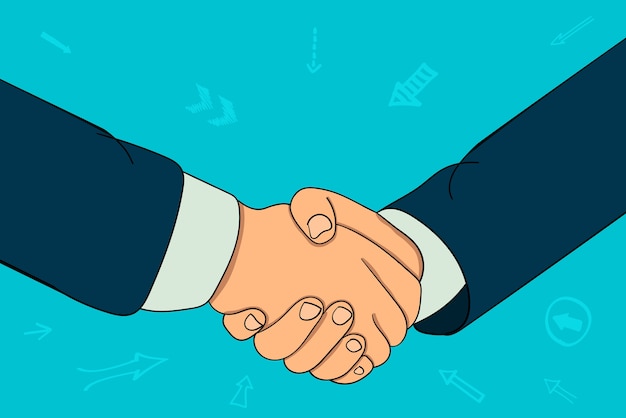 Vector handshake of two businessmen