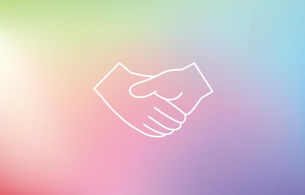 Handshake vector icon with rainbow background