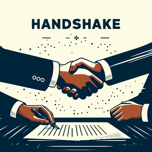 Vector handshake vector illustratie business deal concept