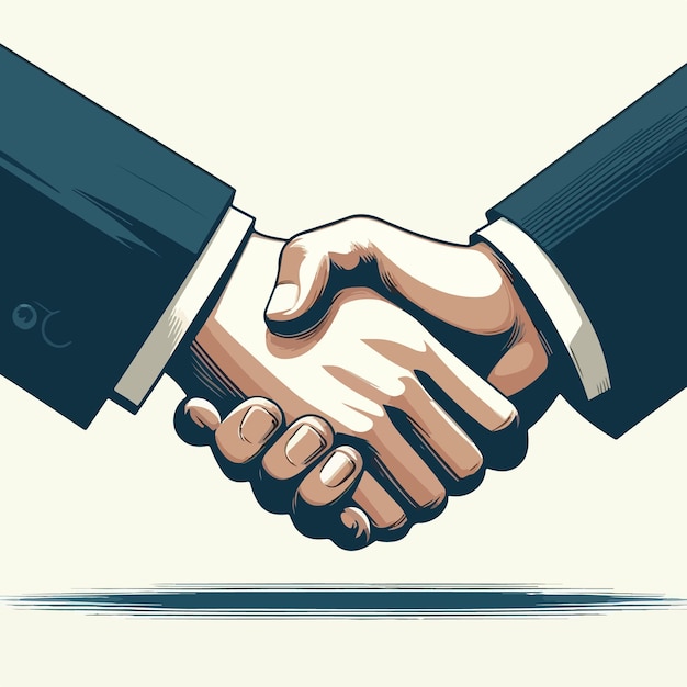 Vector handshake vector illustration business deal concept